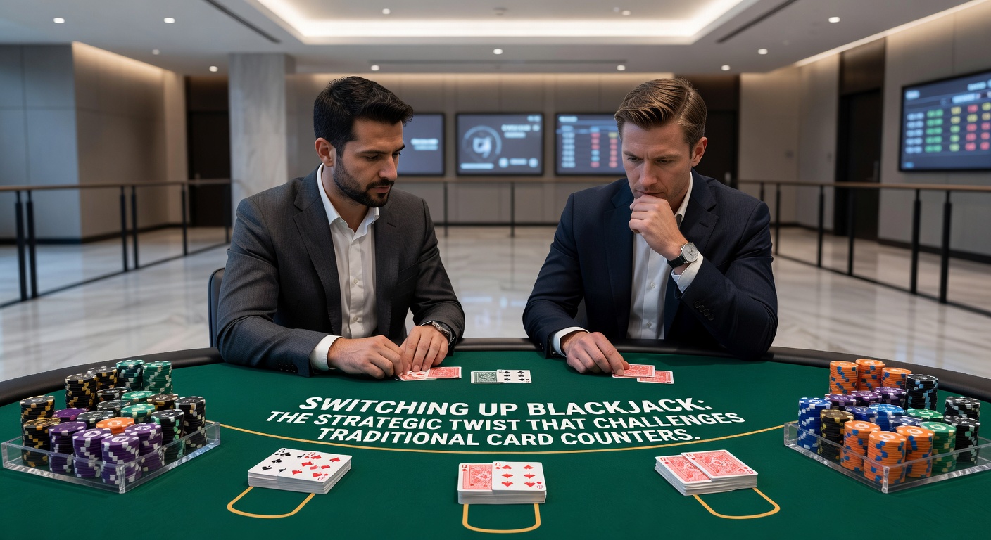 Graph illustrating house edge in Blackjack Switch versus traditional blackjack, highlighting the impact of the card switch rule on card counting effectiveness