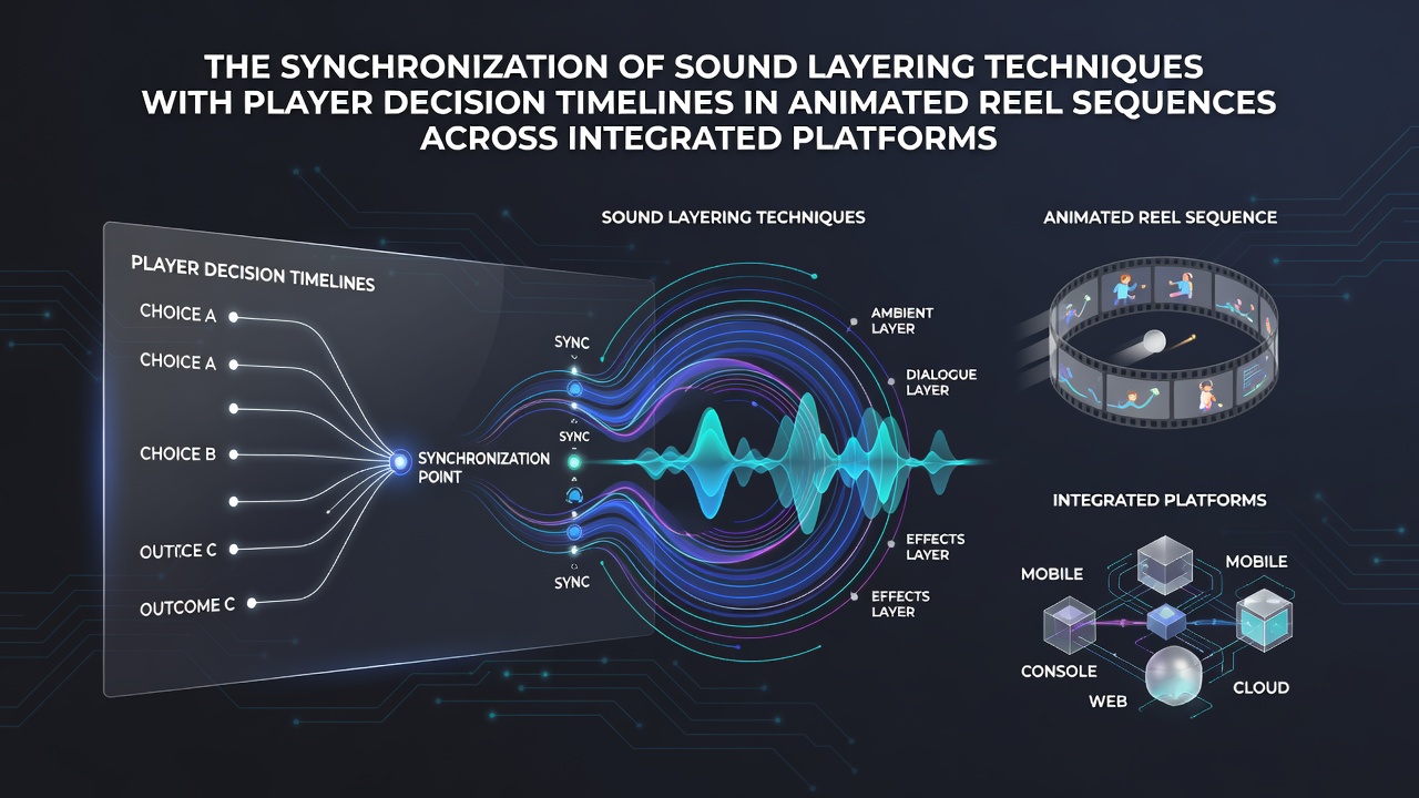 Technical diagram illustrating sound layering aligned with player decision points in animated reel sequences on integrated gaming platforms